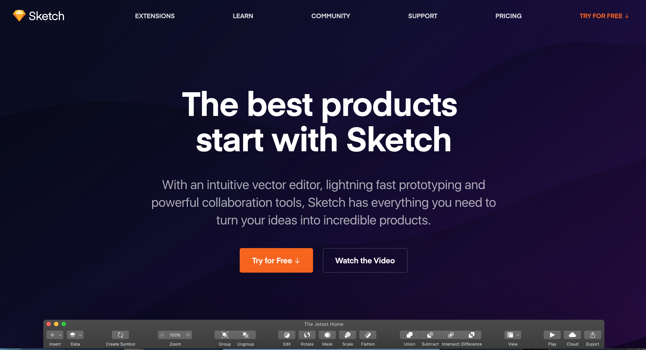 Sketch · Design, collaborate, prototype and handoff